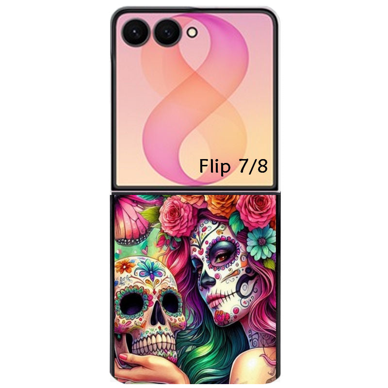 Coque pour Z FLIP 6 7 8 tete de mort calavera skull