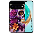 Coque pour Pixel 10 / 11 / PRO / XL tete de mort calavera violette