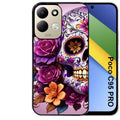 Coque pour POCO C95 PRO tete de mort calavera violette