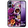 Coque pour Oppo A6 A6 A6K tete de mort calavera violette