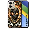 Coque pour POCO C95 PRO tete de mort flamme