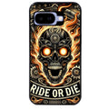 Coque pour Pixel 8A 9A 10A tete de mort flamme