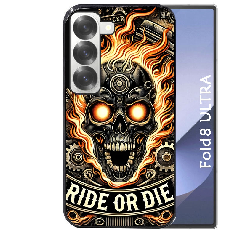 Coque pour Z FOLD 8 ULTRA tete de mort flamme
