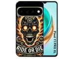 Coque pour Pixel 10 / 11 / PRO / XL tete de mort flamme