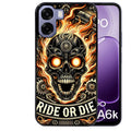 Coque pour Oppo A6 A6 A6K tete de mort flamme