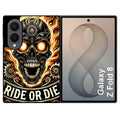 Coque pour Z FOLD 8 tete de mort flamme