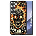 Coque pour Z Fold 8 / ULTRA tete de mort flamme