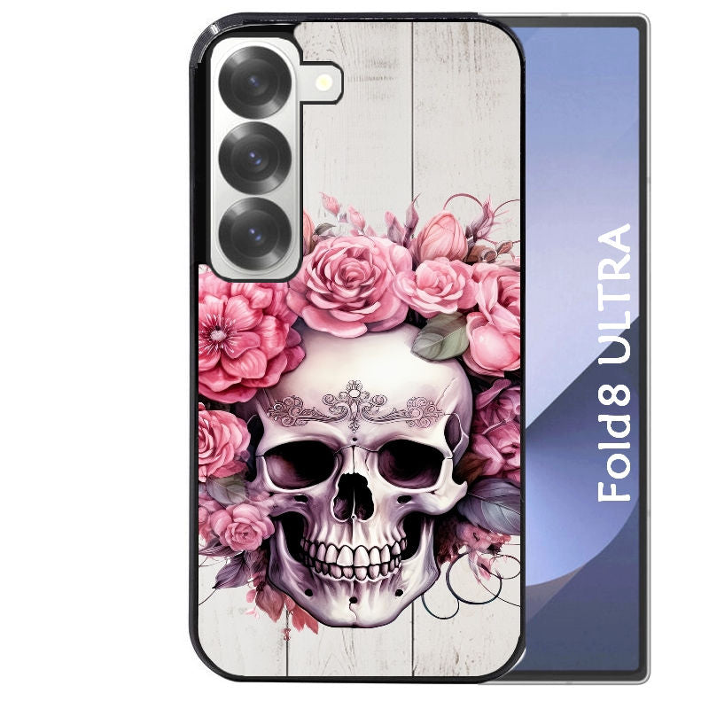 Coque pour Z FOLD 8 ULTRA tete de mort floral