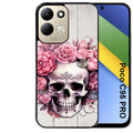 Coque pour POCO C95 PRO tete de mort floral