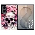 Coque pour Z FOLD 8 tete de mort floral
