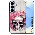 Coque pour Galaxy A08 A18 A28 A38 A58 tete de mort floral