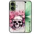 Coque pour Iphone 18 / PRO / PRO MAX / 18E tete de mort floral