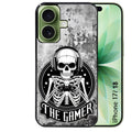 Coque pour Iphone 18 / PRO / PRO MAX / 18E tete de mort gamer beton