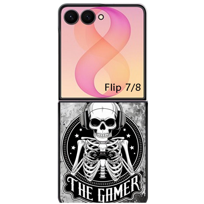 Coque pour Z FLIP 6 7 8 tete de mort gamer beton