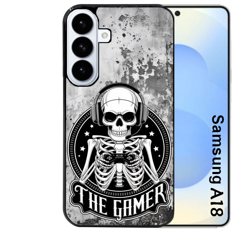 Coque pour Galaxy A08 A18 A28 A38 A58 tete de mort gamer beton