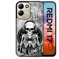 Coque pour Redmi 17 et 17C 4G 5G tete de mort gamer beton