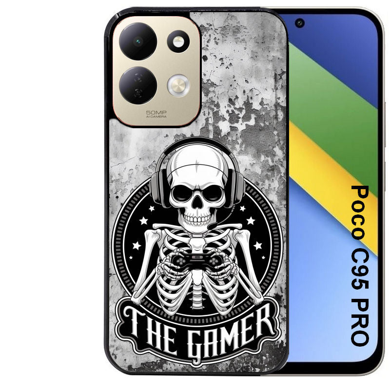 Coque pour POCO C95 PRO tete de mort gamer beton