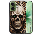 Coque pour Iphone 18 / PRO / PRO MAX / 18E tete de mort leopard