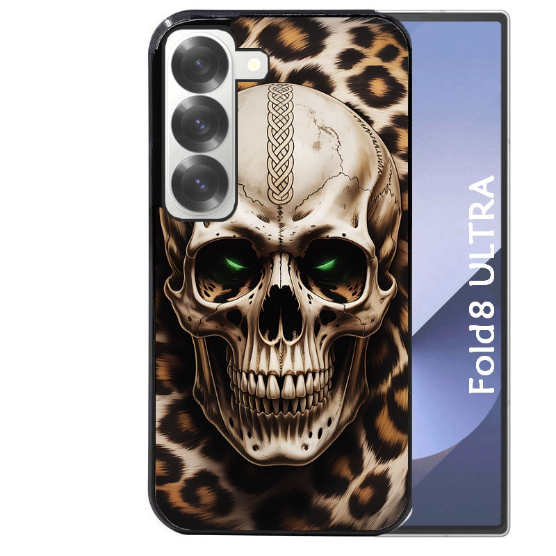 Coque pour Z FOLD 8 ULTRA tete de mort leopard
