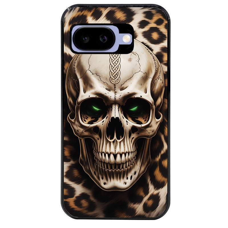 Coque pour Pixel 8A 9A 10A tete de mort leopard