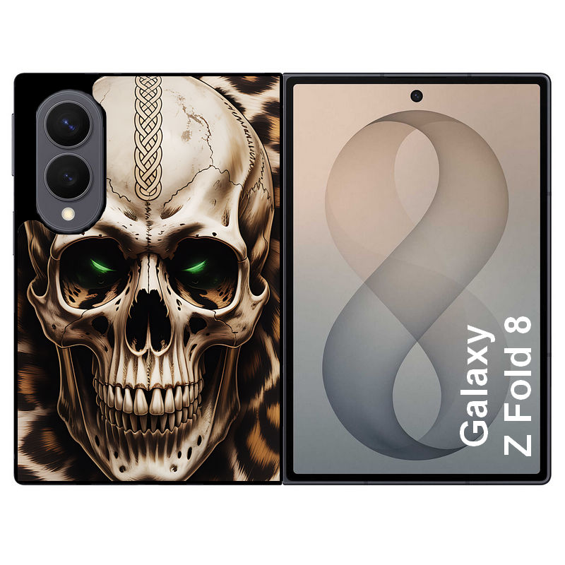 Coque pour Z FOLD 8 tete de mort leopard