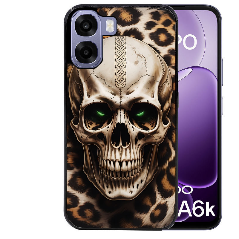 Coque pour Oppo A6 A6 A6K tete de mort leopard