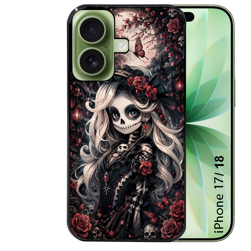 Coque pour Iphone 18 / PRO / PRO MAX / 18E tete de mort halloween