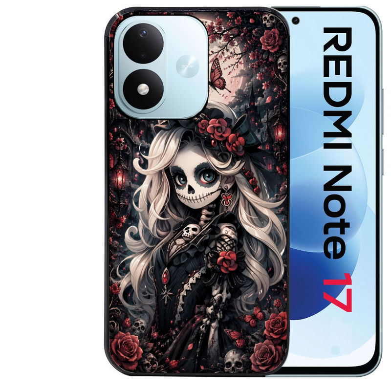 Coque pour Redmi Note 17 et PRO 4G 5G Max tete de mort halloween