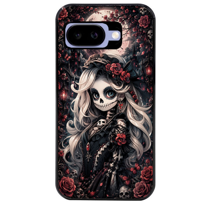 Coque pour Pixel 8A 9A 10A tete de mort halloween