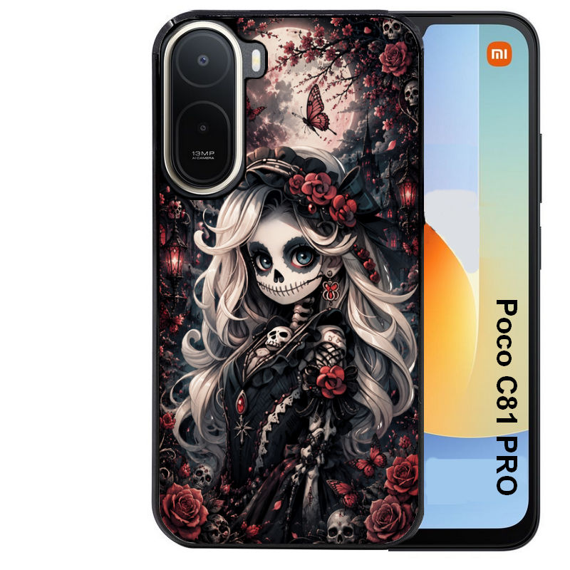 Coque pour POCO C81 PRO tete de mort halloween