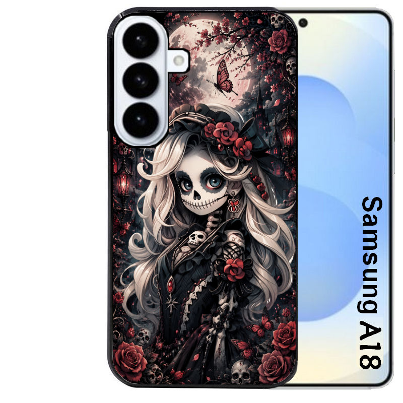 Coque pour Galaxy A08 A18 A28 A38 A58 tete de mort halloween