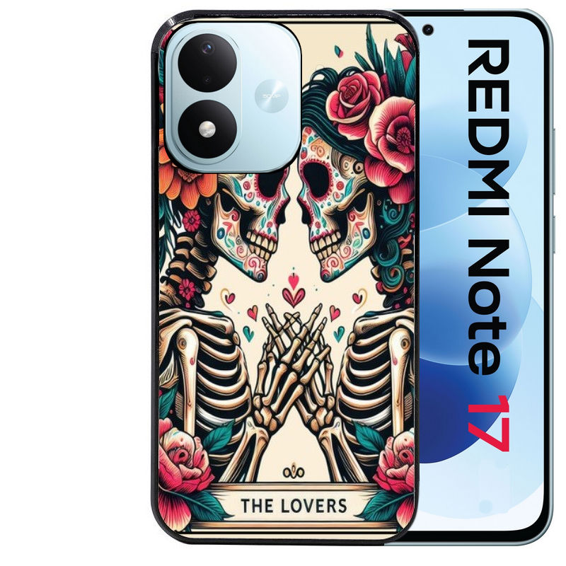 Coque pour Redmi Note 17 et PRO 4G 5G Max tete de mort lovers