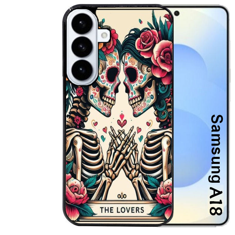Coque pour Galaxy A08 A18 A28 A38 A58 tete de mort lovers