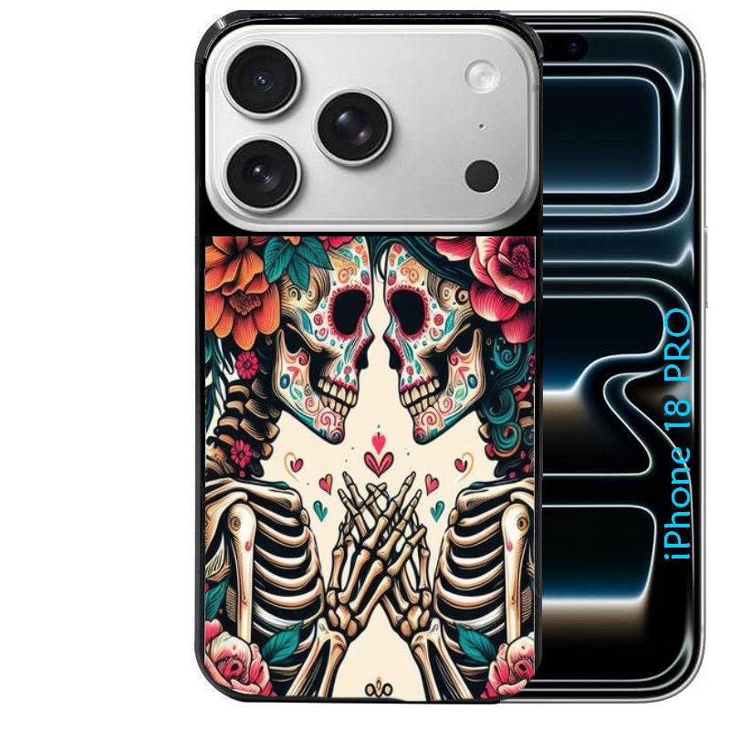 Coque pour Iphone 18 / PRO / PRO MAX / 18E tete de mort lovers