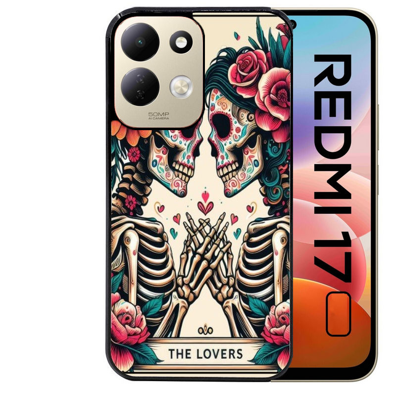 Coque pour Redmi 17 et 17C 4G 5G tete de mort lovers