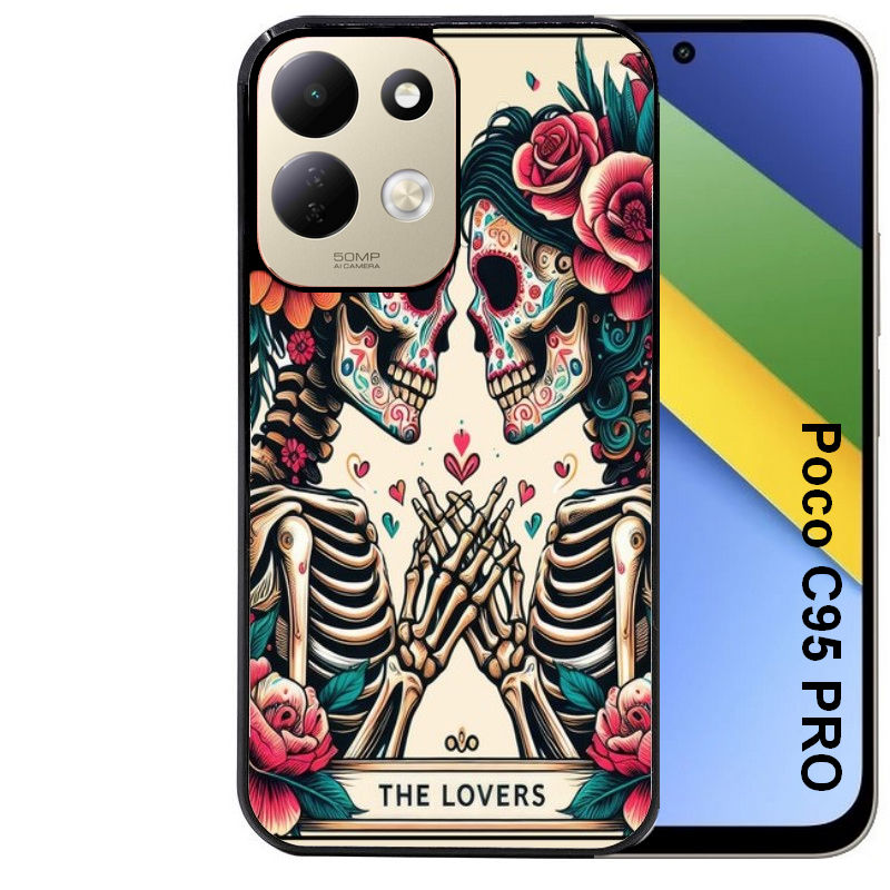 Coque pour POCO C95 PRO tete de mort lovers