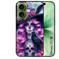 Coque pour Iphone 18 / PRO / PRO MAX / 18E tete de mort calavera et corbeau