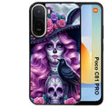Coque pour POCO C81 PRO tete de mort calavera et corbeau