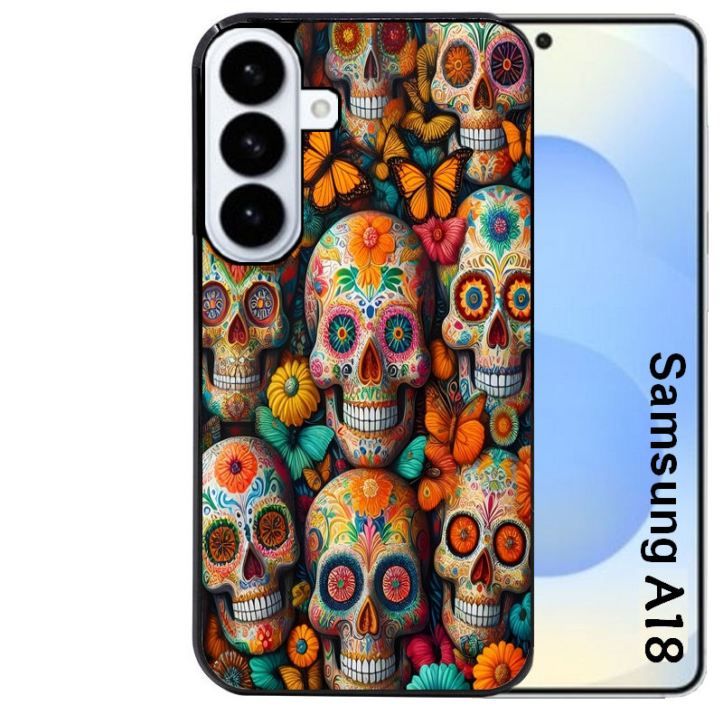 Coque pour Galaxy A08 A18 A28 A38 A58 mort mexicaine papillon