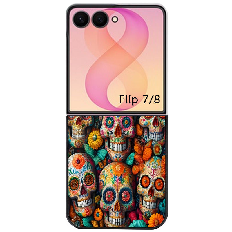 Coque pour Z FLIP 6 7 8 mort mexicaine papillon