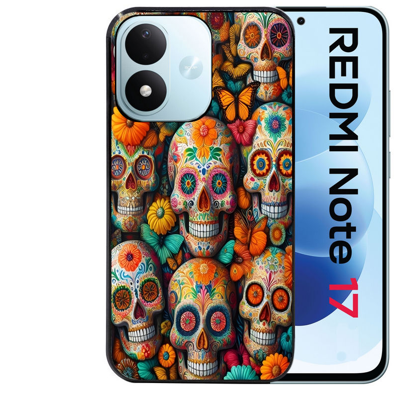 Coque pour Redmi Note 17 et PRO 4G 5G Max mort mexicaine papillon