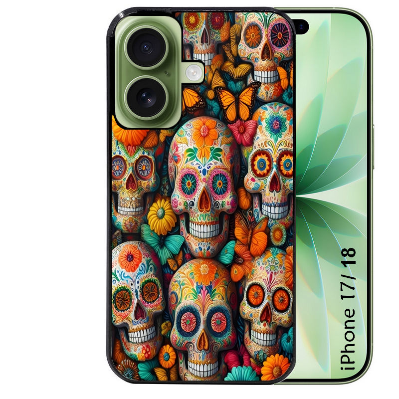 Coque pour Iphone 18 / PRO / PRO MAX / 18E mort mexicaine papillon