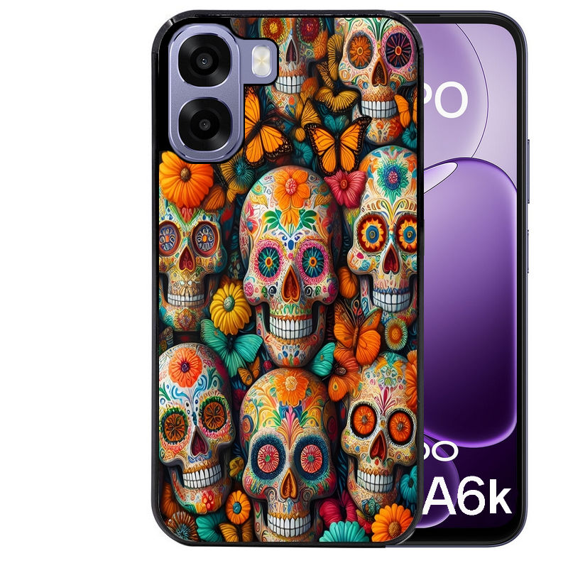 Coque pour Oppo A6 A6 A6K mort mexicaine papillon