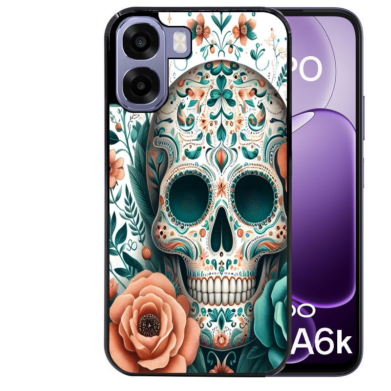 Coque pour Oppo A6 A6 A6K mort mexicaine turquoise