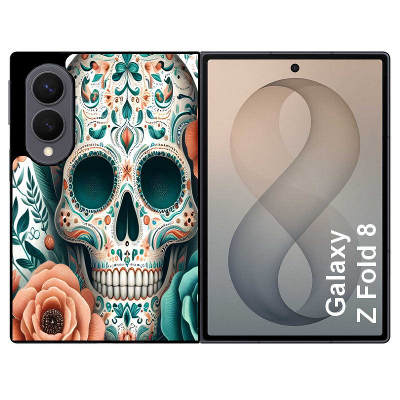 Coque pour Z FOLD 8 mort mexicaine turquoise