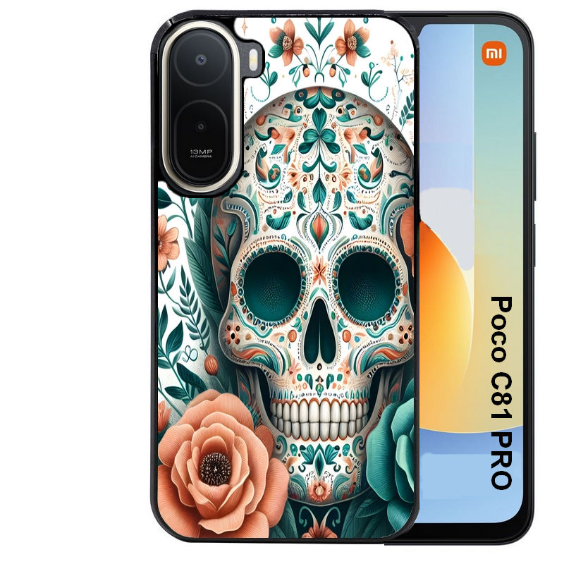 Coque pour POCO C81 PRO mort mexicaine turquoise