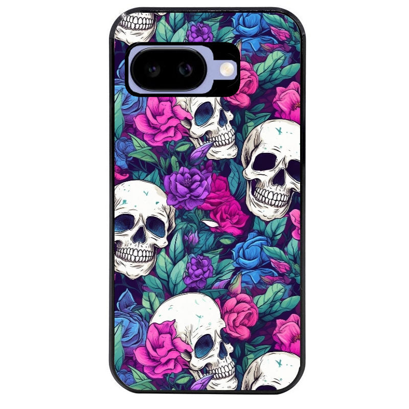 Coque pour Pixel 8A 9A 10A tete de mort violet