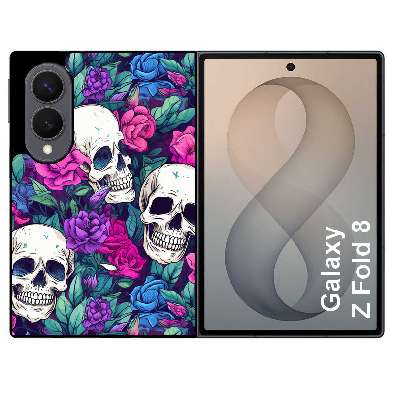 Coque pour Z FOLD 8 tete de mort violet