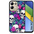 Coque pour POCO C95 PRO tete de mort violet