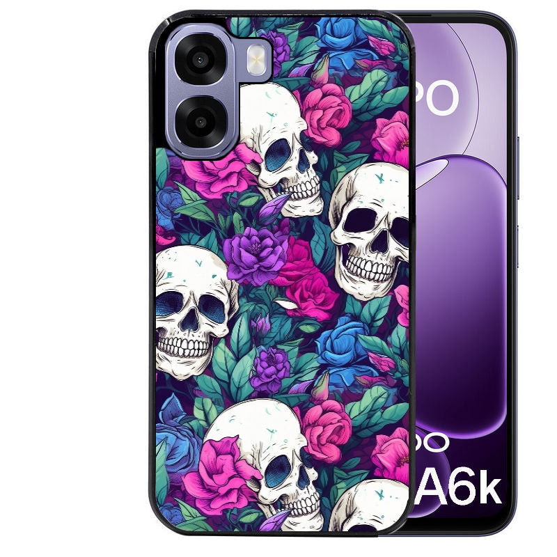 Coque pour Oppo A6 A6 A6K tete de mort violet